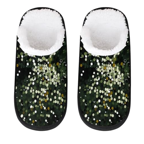 Hsnar Geometric Abstract Camouflage Non Slip House Slippers for Women Indoor Slippers for Men Soft House Shoes Spa Slippers, L