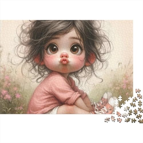 Rompecabezas de 1000 piezas ecológico y sostenible de 38x26cm con ilustración de niña linda