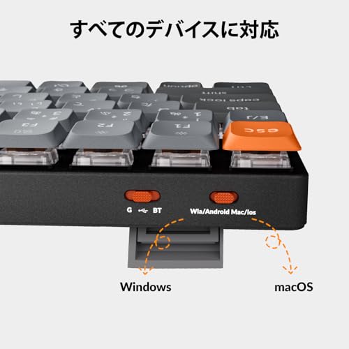 【国内正規品】Keychron K17 Max 96%レイアウト QMK/Launcher JISレイアウト 超薄型ワイヤレス/Type-C有線 メカニカルキーボード ホワイトバックライト ロープロファイルGateronメカニカルスイッチ ホットスワップ非対応 Mac/Windows/Linux対応 茶軸