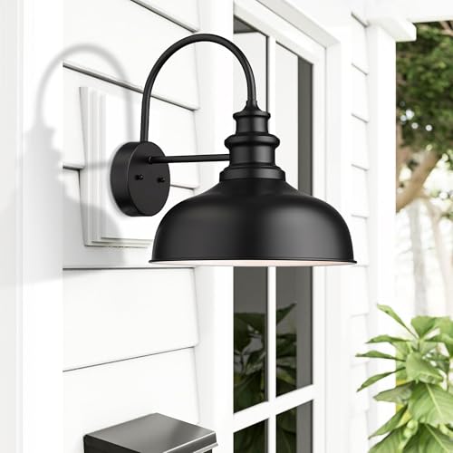 Bestshared-Outdoor-Farmhouse-Barn-Lights-Medium-Outdoor-Wall-Barn-Lighting115-Dome-Industrial-Wall-Sconces-Exterior-Wall-Lighting-Fixture-Porch-Wall-Lantern-1Pack-BlackWhite Bestshared Outdoor Farmhouse Barn Lights Medium Outdoor Wall Barn Lighting115 Dome Industrial Wall Sconces Exterior Wall Lighting Fixture Porch Wall Lantern 1Pack BlackWhite