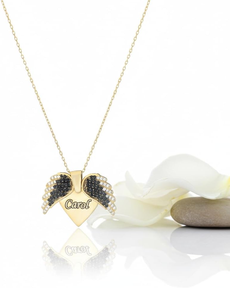 Sterling Silver Angel Wings Necklace for Women, Guardian Angel Necklace with Wing Pendant, Silver Pendant Gift - Image 4