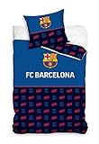 Producto oficial FC Barcelona - Juego de cama (funda nórdica 100% algodón reversible de 140 x 200 cm y funda de almohada de 70 x 90 cm), diseño del FC Barcelona
