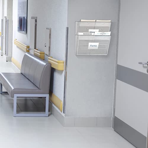 Organizador Modular Acrimet A4, Escaninho de parede, Plástico, Cor Cristal Transparente, 2 Unidades,
