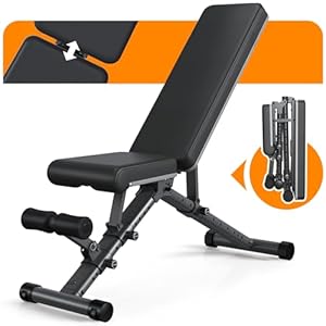 Adjustable Weight Bench for Home – Workout Bench for Full Body Exercise, Incline Decline Bench with Fully Upright Backrest, Adjustable Seat Cushion for Seamless Lumbar Support, 800lbs Support- 2024 Version Black 617
