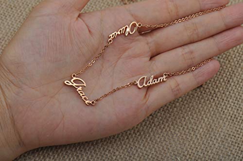 GR35Z9 Custom Name Necklace Personalized Multiple 3 Names Necklaces for Women Custom 18k Gold Plated Jewelry Gift for Mother's Day Christmas - Thumbnail 4