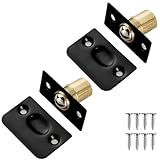 4pcs Magnetic Ball Catch for Top of Door Builder Brigade, Door Ball Catch Closet, Quiet Cabinet Magnetic Catch Replacement Hardware for Closet or Double Doors, Precision Lock(Black(Adjustable),2pcs)