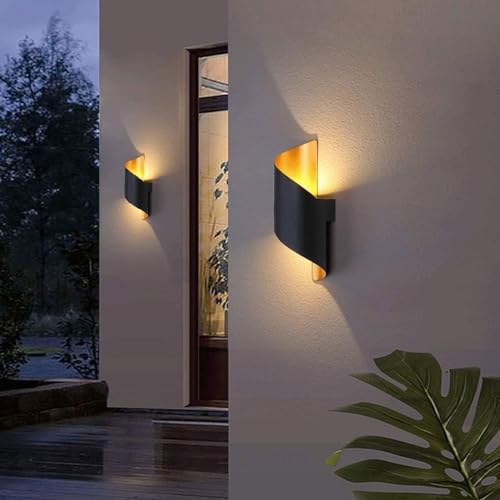 Aplique de pared LED exterior de aluminio duradero e impermeable con luz cálida 3000K 6