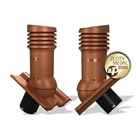Entlüfterkamin Tile EVO DN125 für Nelskamp - Finkenberger, IBF - Doppelrömer Dachziegel Dachlüfter Lüfter (RAL8004 (Ziegelrot)) – Ansicht 2