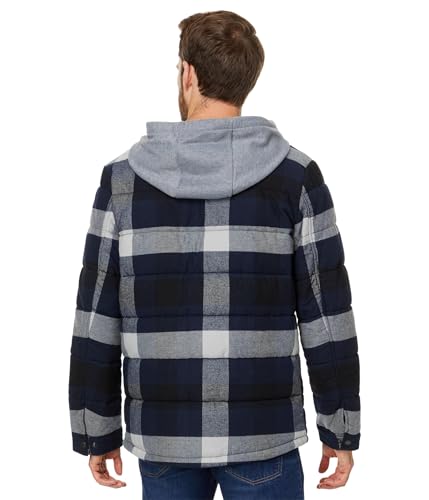 Image of Levi's mens Plaid Sherpa Lined Hooded Shirt Jacket (Regular & Big & Tall Sizes)