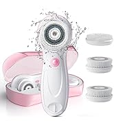 TOUCHBeauty Facial Cleansing & Exfoliator Brush Set with Travel Case 3 Professional Cleansing Bru...