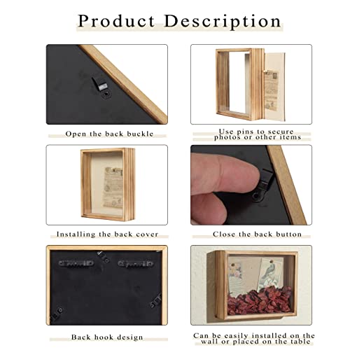 Image of Shadow Box Frame 8x10 Shadow Box Display Case with Linen Back of Awards Memorabilia Flower, Pictures, Keepsakes、Bouquet、Medals and More Photos Memory Box