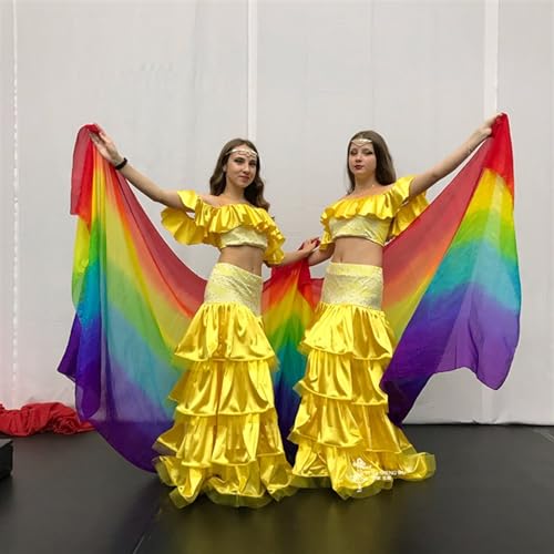 Velo de danza del vientre de seda degradada sin estática 6