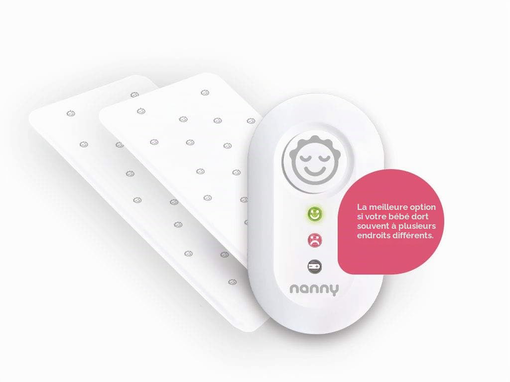 Nanny Moniteur BM-02 Babyphone - Moniteur respiratoire pour bébés avec 2x tapis à capteurs - Surveillez la respiration de votre enfant - Made in the EU