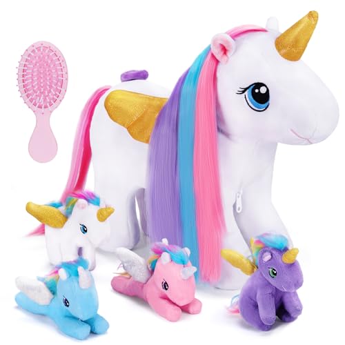 OUOZZZ Unicornio Peluche 27cm, Unicornio Juguetes de Peluche, Animales de Peluch de Unicornio...