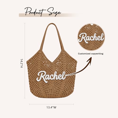 Bolso de playa tejido a ganchillo personalizado, ligero, para verano, fiesta de despedida de soltera, vacaciones y viajes miniatura 3