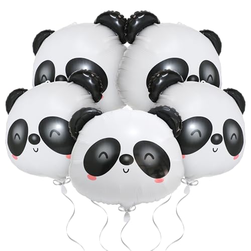 Deermon Cute Panda Head Party Balloon, Wildlife Jungle Safari Forest Animals Mylar Foil Giant Panda Balloons For Animals Theme Birthday Party Baby Shower Decorations Supplies