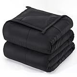 Lofus Weighted Blanket for Adults 20 lbs 60'x 80' Queen Size, Breathable All-Season Weighted Heavy Blankets, Soft Microfiber with Premium Glass Beads for Sleeping, Black