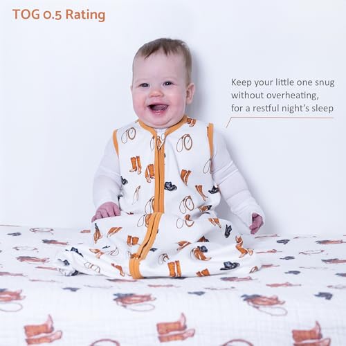 Image of LollyBanks Sleep Sack, 100% Cotton Neutral Baby Sacks, 0.5 TOG Sleep Sacks Lightweight with 2-Way Zipper