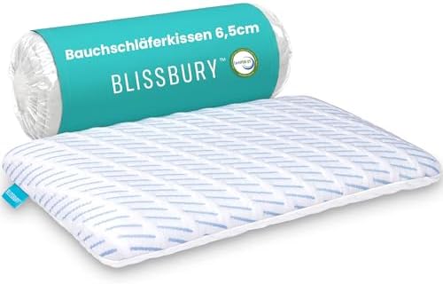 BLISSBURY Kühlendes Bauchschläferkissen 6,5 cm 60x40 cm Memory Fo...
