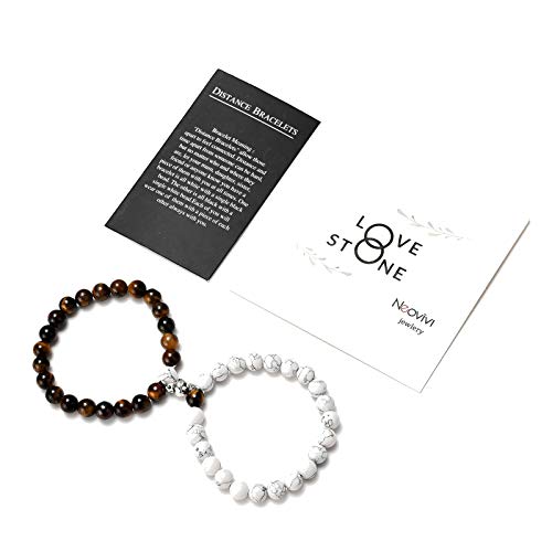 2pcs/set tiger eyes beads bracelet women men stretch bracelets ad…