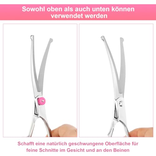 Jostift Hunde Scheren, Gebogene Schere Hund Fellschere Für Hunde und Katzen, Profi Runder Grooming Hundeschere, Edelstahl Fellschere Hundepflege-Schere für Katze und Anderen Haustieren, Rosa