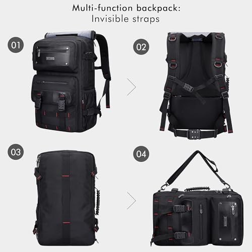 Image of WITZMAN Carry On Travel Backpack for Men Fit 17 Inch Laptop Airline Approved 3 in 1 Laptop Backpack