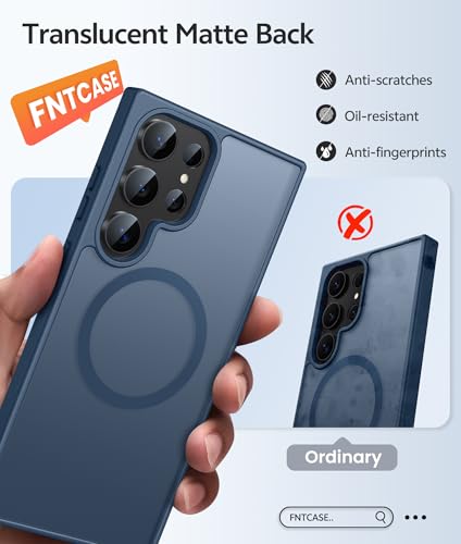 Image of FNTCASE for Samsung Galaxy S23 Ultra Case: [Fit for Magsafe] Magnetic Translucent Matte Anti-Fingerprint Cell Phone Cover Military Grade Shockproof Protective Case