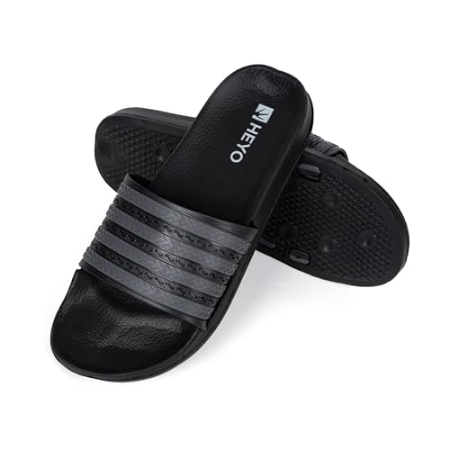 HEYO Badeschuhe für Damen Herren – leichte Eva Badelatschen Bequeme Hausschuhe Gestreifte Pantoletten für Schwimmbad, St...