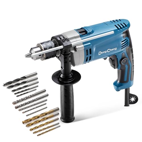 DongCheng 710W Hammer Drill 13mm Keyed Chuck DZJ05-13 with 15 Drilling Bits
