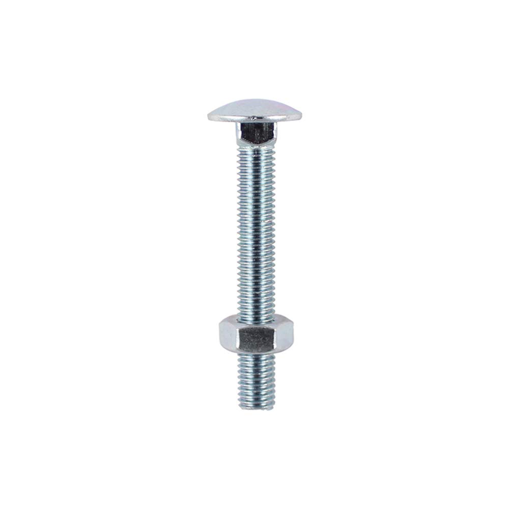 Timco M12 x 180mm BZP Carriage Bolt & Hex Nuts - Pack of 2