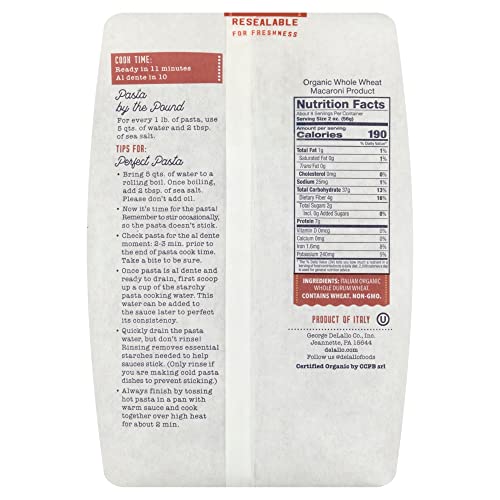 Delallo 0072368508610 Pasta, Whole Wheat thumb #1