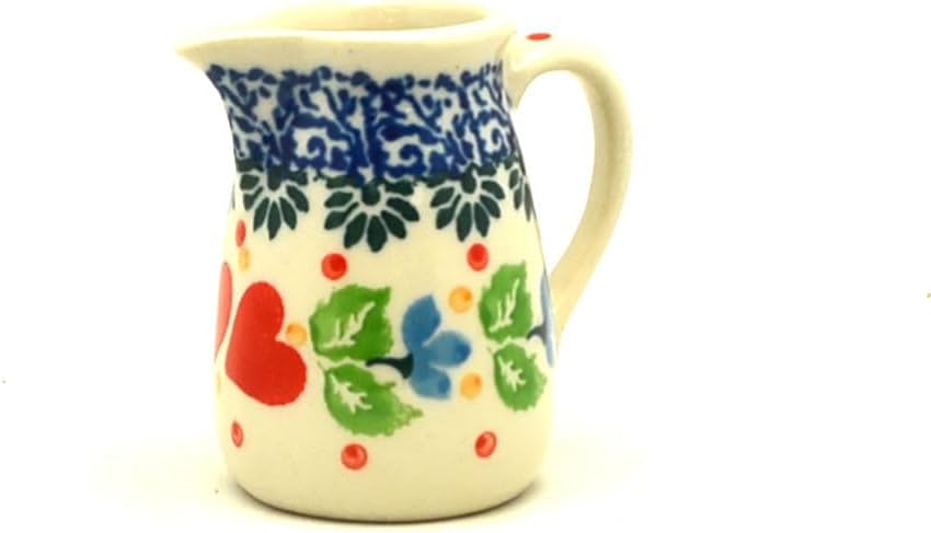 Polish Pottery Miniature Pitcher - Sweet Hearts