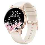 スマート ウォッチ【2025年 新モデル・超薄型・超軽量】 iPhone対応 アンドロイド対応 丸型 1.27インチ 通話機能 通話通知 活動量計 腕時計 IP68防水 100種類運動モード 文字盤切替 音楽再生 スポーツウォッチ 天気予報 カメラ操作 心拍数測定 スポーツ'スマートウォッチ レゼントに最適 (ベージュ)