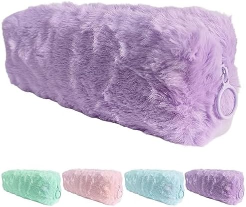Estuche Escolar Peluche Pastel Mujer Niña Adolescente Lila