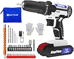 EFAN 21V Cordless Power Drill Combi Driver Electric Screwdriver Tools Kit,2 Variable Speed 25+1 Torque Setting,29pcs Drill/Driver Bits,White