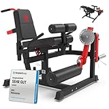 HVO Beinstrecker und Beinbeuger Gerät: Sitzende Beinstrecker Maschine Beine Curl Trainingsgerät Beinpresse Beintrainer für Zuhause Fitnessgerät Home Gym sportgeräte Leg Curl and Extension Rot