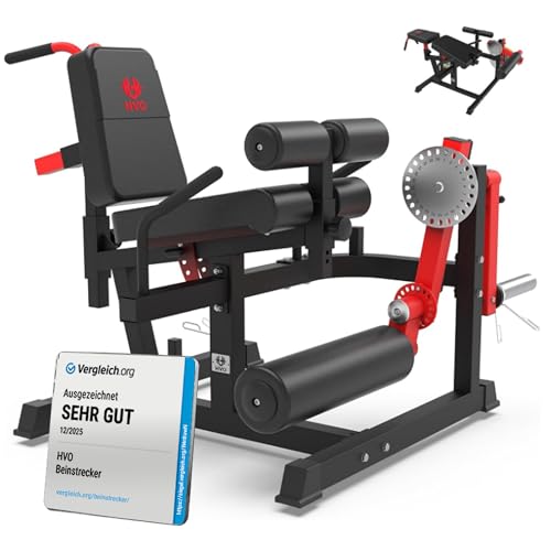 HVO Beinstrecker und Beinbeuger Gerät: Sitzende Beinstrecker Maschine Beine Curl Trainingsgerät Beinpresse Beintrainer für Zuhause Fitnessgerät Home Gym sportgeräte Leg Curl and Extension Rot
