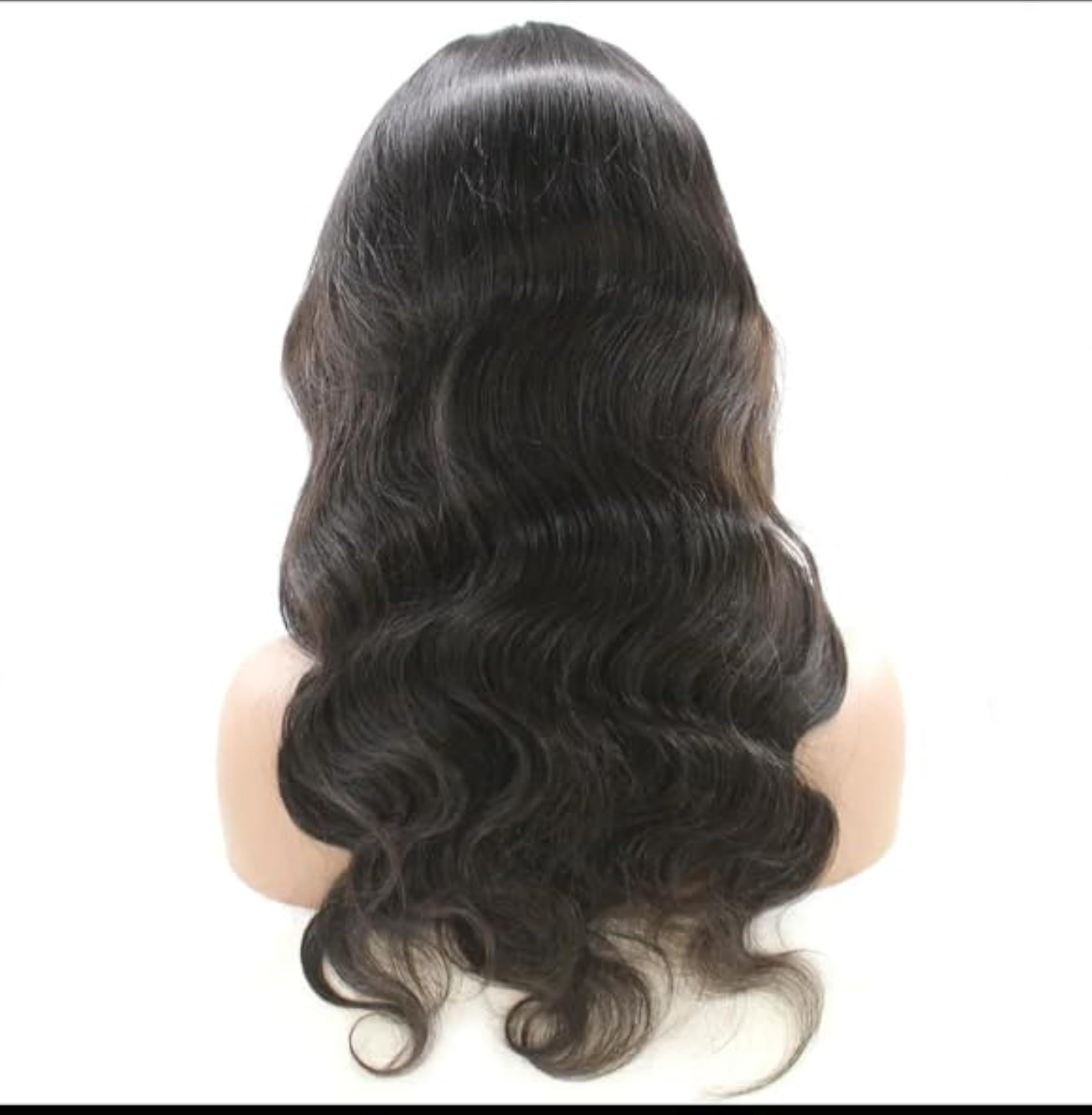 Women's 24 Inch Natural Black Wavy Glueless Adjustable Wig