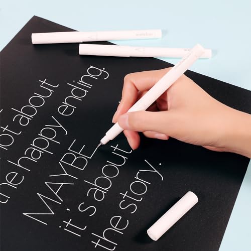 Image of White Ink Gel Pens Compatible with Cricut Maker 3 /Maker 4 /Maker /Explore 3 /4 /5 /Air 2 /Air, 7 Pack Medium Point Pens for Drawing, Lettering, Adding Highlights
