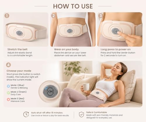 Image of Dangfly Electric Abdominal Waist Massager Belt with Adjustable Strap, Portable Body Massager for Waist and Abdomen Relaxation, Easy to Use at Home