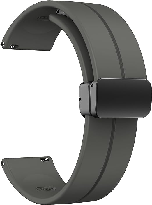 Image of 22 mm Silicone Magnetic Watch Straps Belt Band Compatible with Noise ColorFit Ultra /Ultra 2, FireBoltt, Boat, Active /GPS, Buzz, Nav & Nav+, Universal Smartwatch Straps