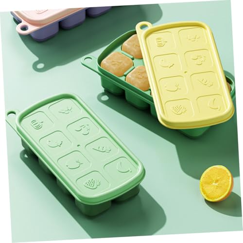 Set de 3 cubeteras con tapa para hielo, bandeja de 8 cubos miniatura 5