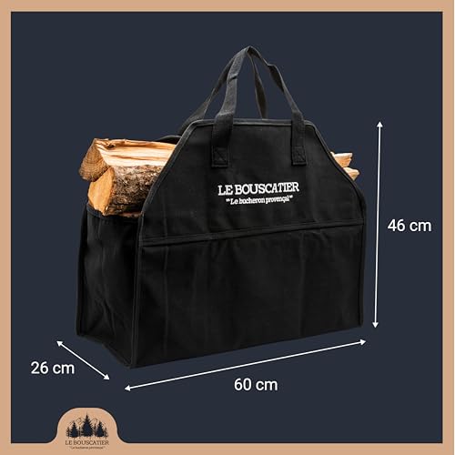 Le Bouscatier Holztasche für 30 oder 50 cm Holzscheite Kaminholzkorb für Ofen und Holzkamin