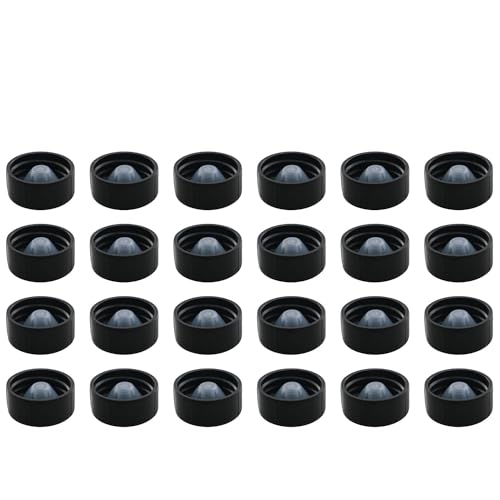 JCBIZ 24PCS 22 Tooth Black Boston Bottle Cap Phenolic Bakelite Lid Polycone Caps