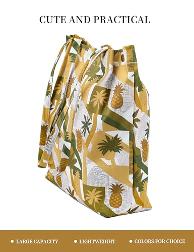 Image of TOPASION Cute Corduroy Tote Bag Canvas Shoulder Handbags for Women Travel Shopping