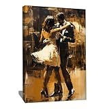 Alessio Cacciatore - Cuadro romántico para dormitorio y adulto, decoración de pared, dormitorio y amor, decoración elegante y elegante, lienzo impreso abstracto, ideal para regalo de San Valentín (40