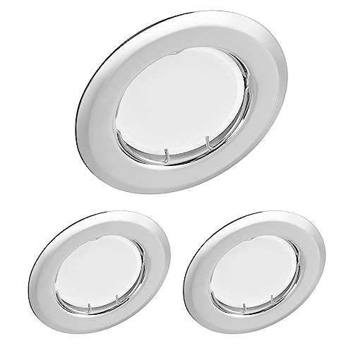 YanFeiYit 3x LED Einbaustrahler rund - Chrom 3 Watt 230V dimmbar Ø 52-71 mm Lochmaß – Einbau-Spot Decken-Strahler Deckeneinbaustrahler Deckenspot Deckeneinbauleuchte (Warmweiß 3000K) YanFeiYit 3x LED Einbaustrahler rund - Chrom 3 Watt 230V dimmbar Ø 52-71 mm Lochmaß – Einbau-Spot Decken-Strahler Deckeneinbaustrahler Deckenspot Deckeneinbauleuchte (Warmweiß 3000K)