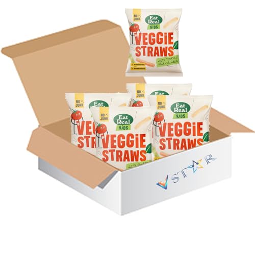 Eat Real Veggie Straws - Kale, Tomato & Spinach, Gluten-Free, Kosher, Vegan, 20g Pack (4)