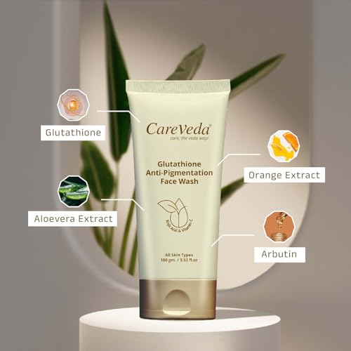 Image of CareVeda Glutathione Anti-Pigmentation Face Wash Enriched with Kojic Acid & Vitamin E 100gm