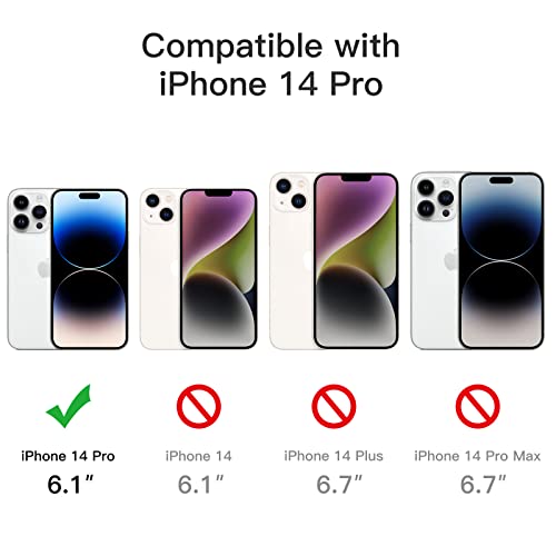 Jetech Magnetic Case For Iphone 14 Pro 6.1-Inch (Not For Iphone 14 Pro Max 6.7-Inch) Compatible With Magsafe Wireless Charging, Shockproof Phone Bumper Cover, Anti-Scratch Clear Back (Navy) #TOP1